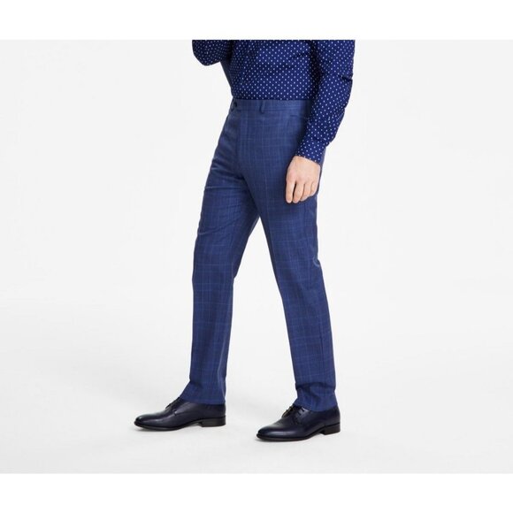 Michael Kors Mens Classic Fit Stretch Suit Pants Blue Size 42Wx32L NWT